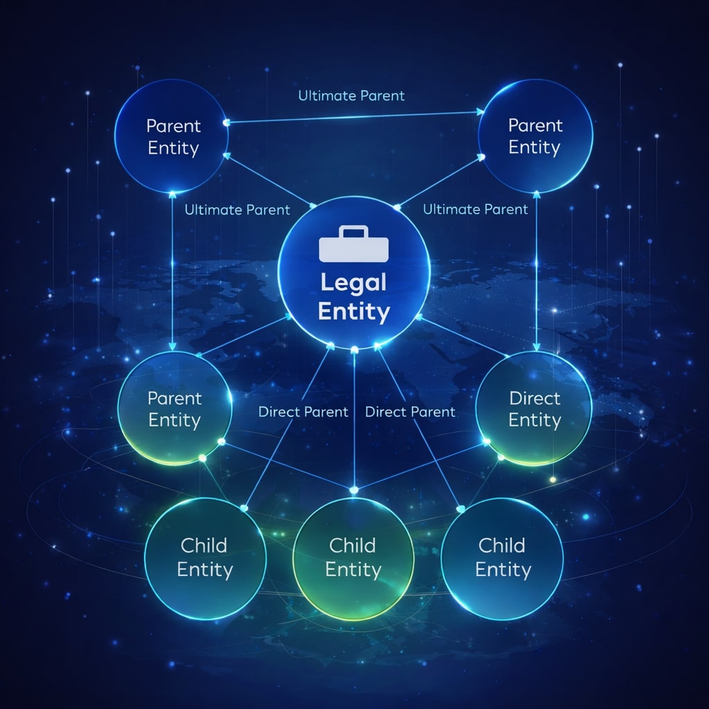 Data LEI Tingkat 2 yang menunjukkan hubungan kepemilikan dan kontrol perusahaan